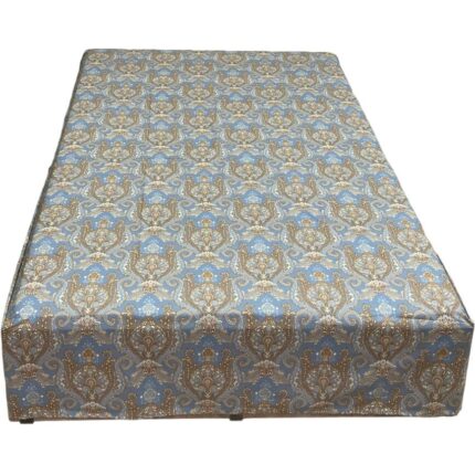 Cearceaf culoare albastru/maro 250x240cm pentru pat dublu, pentru saltea de 200cm, Barocco by Liz Line, din bumbac ranforce - CR250254