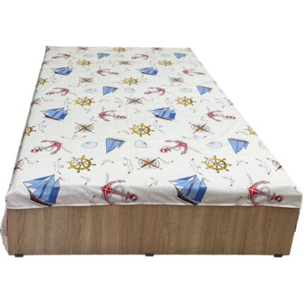 Cearceaf culoare alb 210x215cm pentru pat mediu, pentru saltea intre 140-160cm, "Nautique by Liz Line" din bumbac - C210260