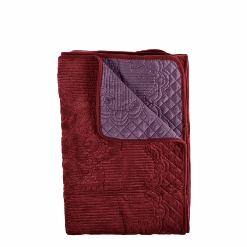 Cuvertura Canapea, Naimeed D4893S, 70x150cm, poliester, pufoasa, matlasata, Visiniu