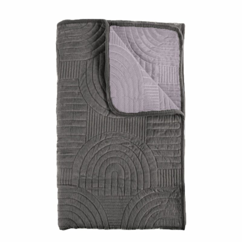 Cuvertura Canapea, Naimeed D4902L, 70x240cm, poliester, pufoasa, matlasata, Gri Inchis